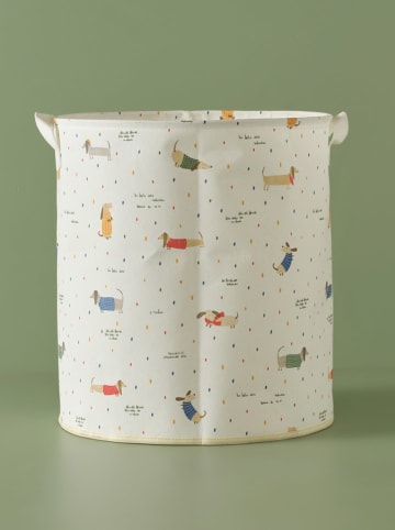 BELLA MAISON Kosz w kolorze białym ze wzorem - wys. 40 x Ø 36 cm