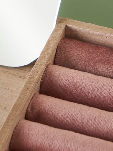 BELLA MAISON Kosmetikspiegel in Hellbraun/ Rosa - (B)12 x (H)17 cm