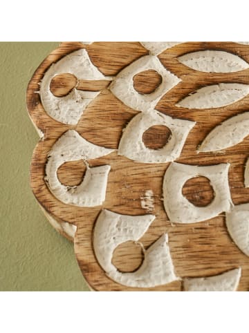BELLA MAISON Wanddekoration "Daira" in Hellbraun/ Weiß - Ø 20 cm