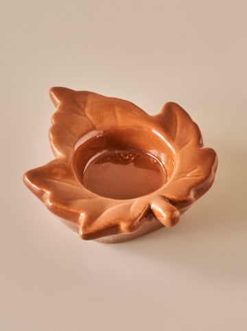 BELLA MAISON Kaarshouder "Leaf" lichtbruin - (B)9 x (H)8 x (D)3 cm