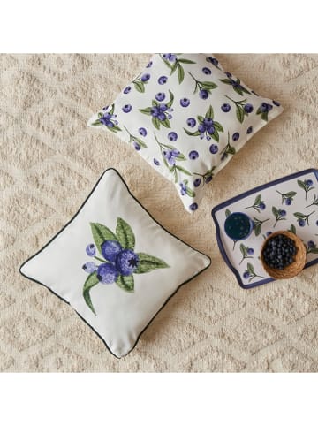 BELLA MAISON Kissenhülle "Blueberry" in Blau/ Grün - (L)45 x (B)45 cm