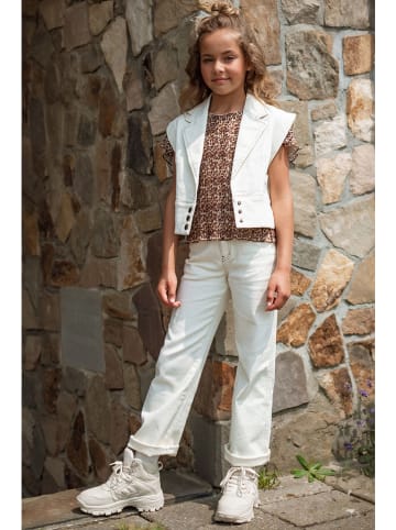 Like Flo Dżinsy "Farah" - Wide fit - w kolorze kremowym