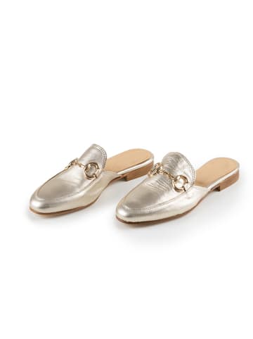Anna Morellini Leder-Pantoletten "Giulisa" in Gold