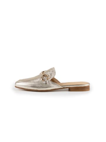 Anna Morellini Leren slippers "Giulisa" goudkleurig