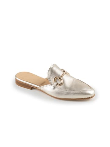 Anna Morellini Leder-Pantoletten "Giulisa" in Gold