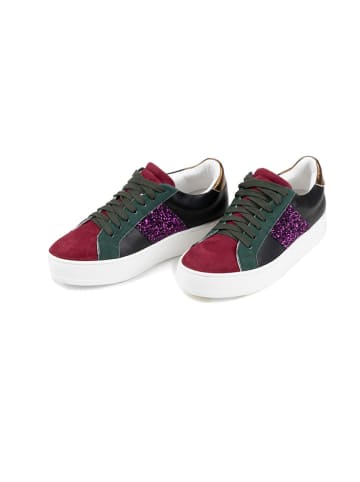 Anna Morellini Leder-Sneakers "Torecia" in Schwarz/ Rot