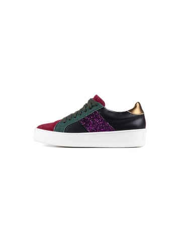 Anna Morellini Leder-Sneakers "Torecia" in Schwarz/ Rot