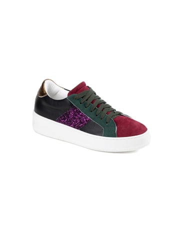 Anna Morellini Leder-Sneakers "Torecia" in Schwarz/ Rot
