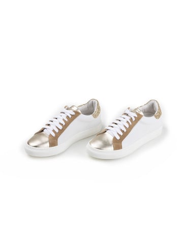 Anna Morellini Skórzane sneakersy "Ziarisa" w kolorze złoto-białym