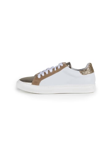 Anna Morellini Skórzane sneakersy "Ziarisa" w kolorze złoto-białym
