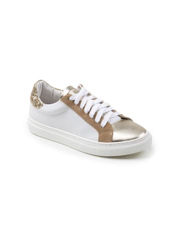 Anna Morellini Leder-Sneakers "Ziarisa" in Gold/ Weiß