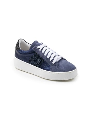 Anna Morellini Leder-Sneakers "Matera" in Dunkelblau