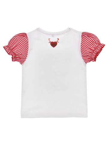 Bondi Trachtenshirt 'Wanderschuhe' in Weiß/ Pink