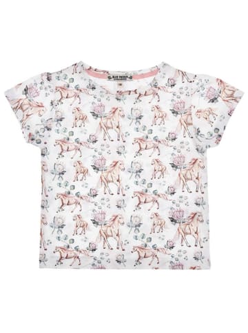 Bondi Shirt 'Pferdeallover' in Weiß/ Rosa/ Orange