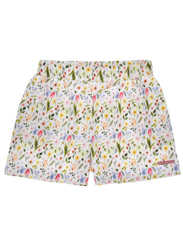 Bondi Shorts 'Blumenallover' in Weiß/ Grün/ Pink
