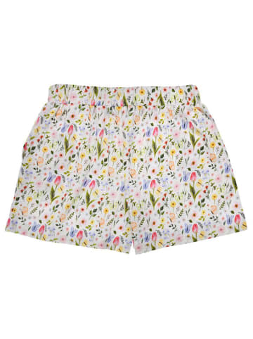 Bondi Shorts 'Blumenallover' in Weiß/ Grün/ Pink