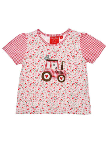Bondi Trachtenshirt 'Traktor' in Rosa/ Weiß
