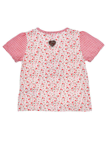 Bondi Trachtenshirt 'Traktor' in Rosa/ Weiß