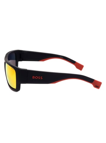 Hugo Boss Męskie okulary przeciwsłoneczne w kolorze czarno-czerwonym