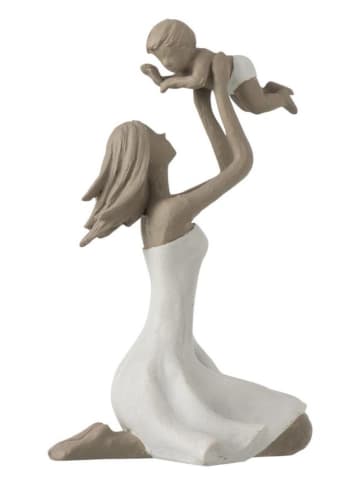 J Line Decofiguur "Moeder en Kind" wit/taupe - (B)12 x (H)18 x (D)10 cm