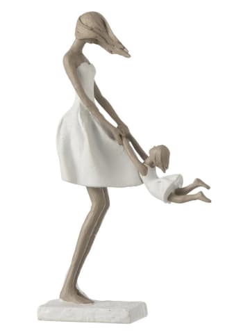 J Line Figurka dekoracyjna w kolorze biało-szarobrązowym - 18 x 31,5 x 8 cm