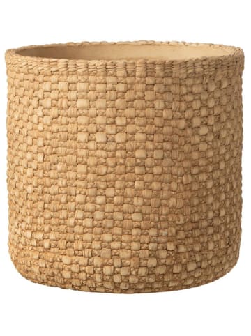 J Line Übertopf "Gewoben XL'' in Beige - (H)24,5 x Ø 27 cm