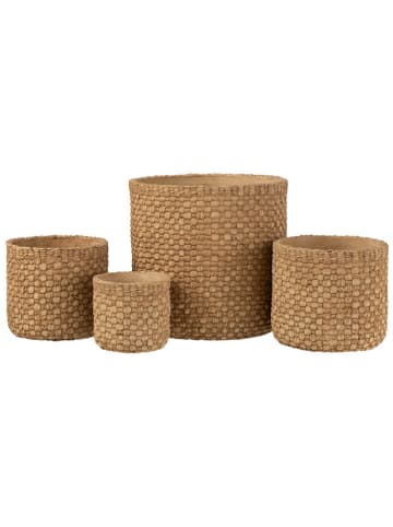 J Line Übertopf "Gewoben XL'' in Beige - (H)24,5 x Ø 27 cm