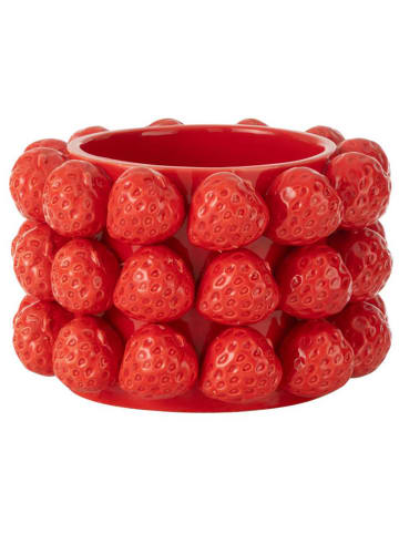 J Line Übertopf "Erdbeeren'' in Rot - (H)13 x Ø 19,5 cm