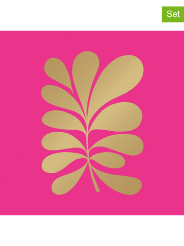 ppd 2er-Set: Servietten "Paula" in Pink/ Gold - 2x 20 Stück