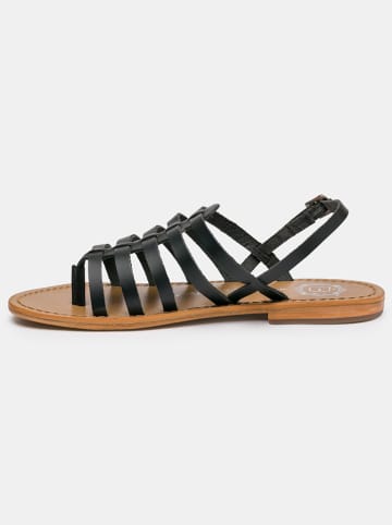 Les BAGATELLES Leder-Zehensandalen "Olleros" in Schwarz