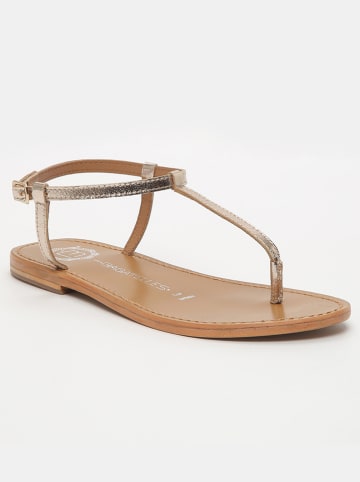 Les BAGATELLES Leren teensandalen "Alberti" goudkleurig