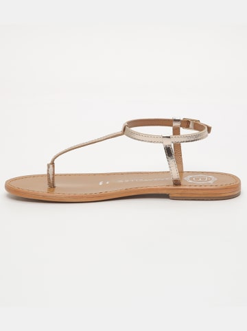 Les BAGATELLES Leren teensandalen "Alberti" goudkleurig