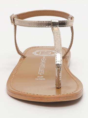 Les BAGATELLES Leren teensandalen "Alberti" goudkleurig