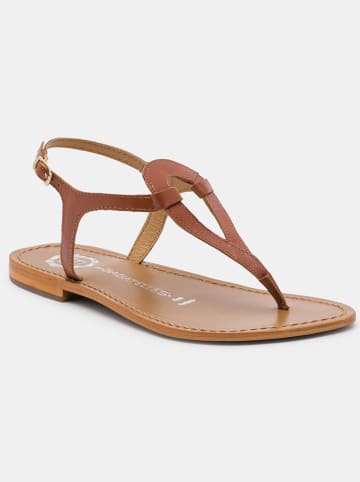 Les BAGATELLES Leder-Zehensandalen "Malabia" in Hellbraun