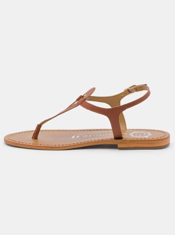Les BAGATELLES Leder-Zehensandalen "Malabia" in Hellbraun