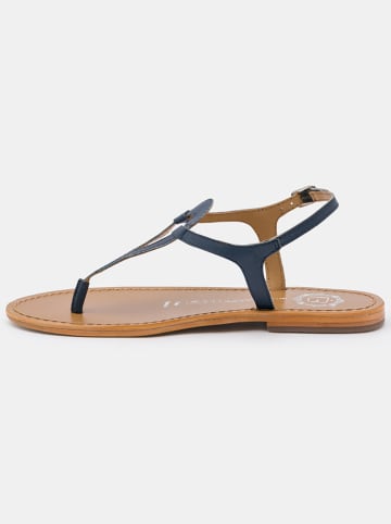 Les BAGATELLES Leder-Zehensandalen "Malabia" in Dunkelblau