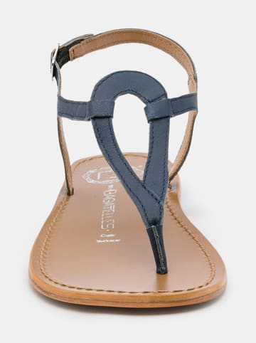 Les BAGATELLES Leder-Zehensandalen "Malabia" in Dunkelblau