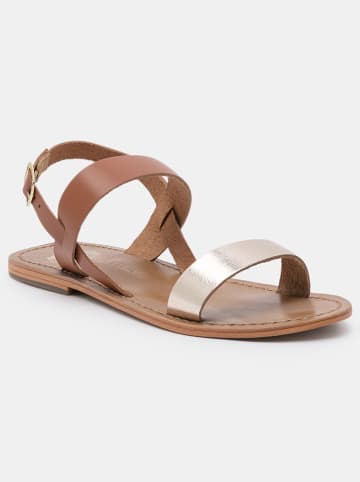 Les BAGATELLES Leren sandalen "Bronx" lichtbruin/goudkleurig