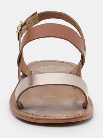 Les BAGATELLES Leren sandalen "Bronx" lichtbruin/goudkleurig