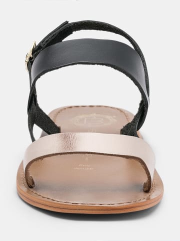 Les BAGATELLES Leder-Sandalen "Bronx" in Schwarz/ Gold