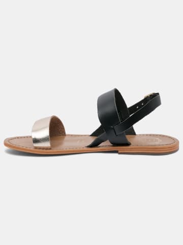 Les BAGATELLES Leder-Sandalen "Bronx" in Schwarz/ Gold