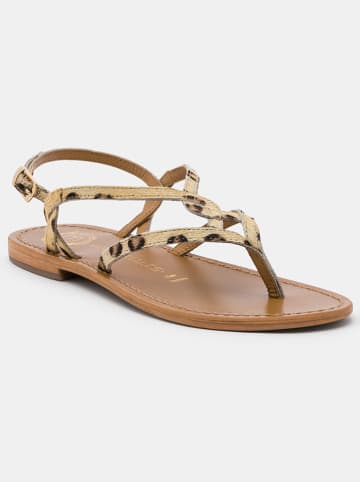 Les BAGATELLES Leren teensandalen "Salvia" beige/bruin