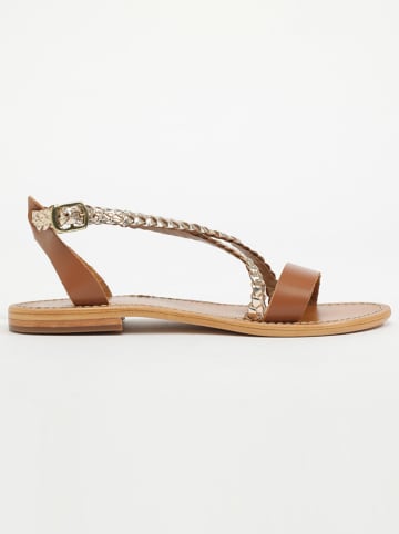 Les BAGATELLES Leren sandalen "Raisa" goudkleurig/lichtbruin