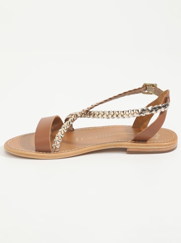 Les BAGATELLES Leren sandalen "Raisa" goudkleurig/lichtbruin