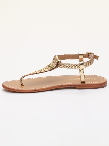 Les BAGATELLES Leren teensandalen "Cleveland" goudkleurig