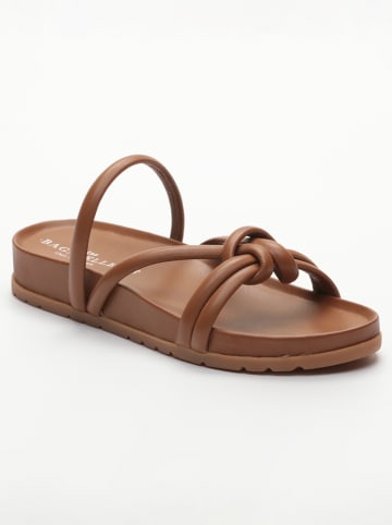 Les BAGATELLES Leren slippers "Abhirami" lichtbruin
