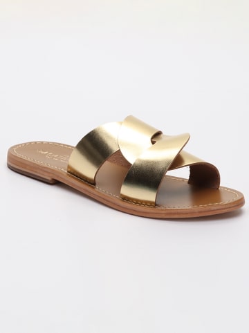 Les BAGATELLES Leder-Pantoletten "Aditri" in Gold