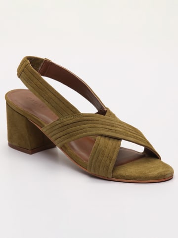 Les BAGATELLES Leder-Sandaletten "Isi" in Khaki
