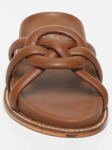 Les BAGATELLES Leren slippers "Pelicura" lichtbruin