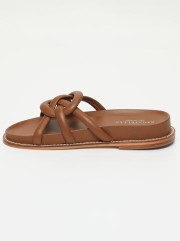 Les BAGATELLES Leren slippers "Pelicura" lichtbruin
